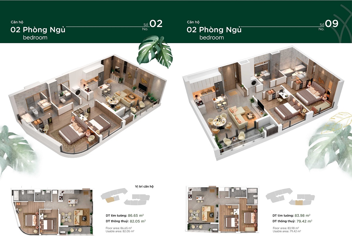 Thiết kế mẫu căn hộ 2PN