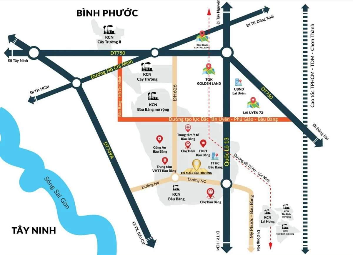 TTL Mall Bình Dương 12 Vị trí dự án TTL Mall