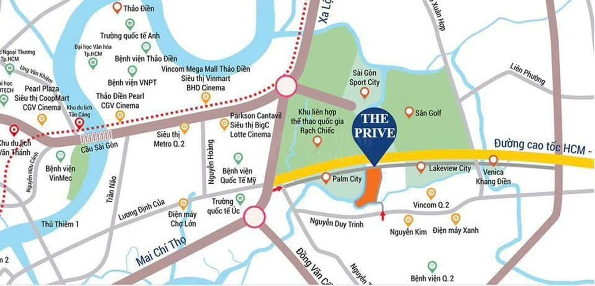 Vị trí The Prive Đất Xanh Vị trí The Prive Đất Xanh