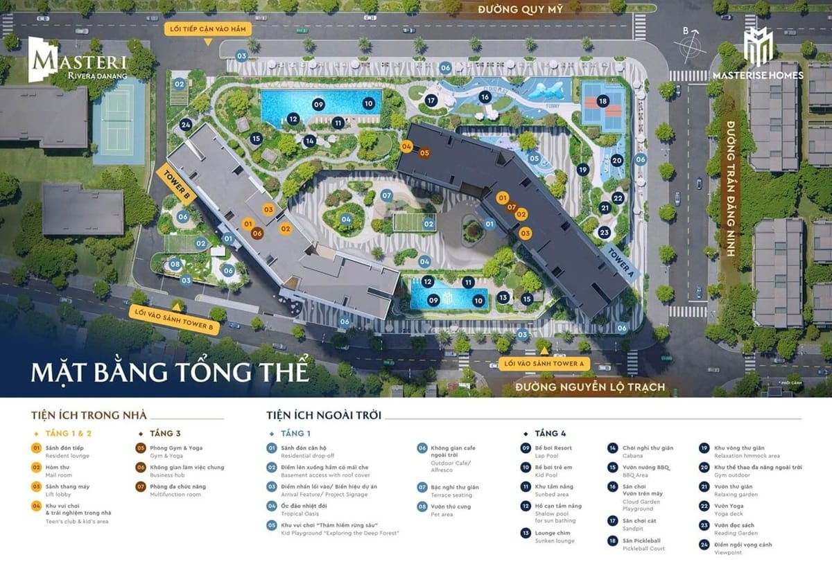 tien ich masteri rivera danang Mặt bằng tổng thể Masteri Rivera