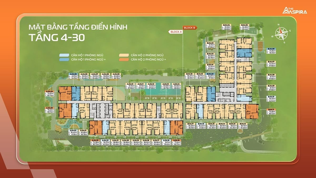mat bang tang 4 30 The Aspira binh duong Mặt bằng tầng 4 - 30 The Aspira Bình Dương